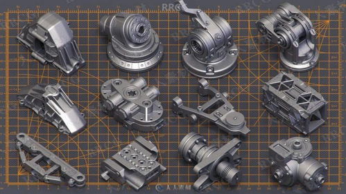 400組科幻硬表面機械零件雕刻細節(jié)3D模型合集