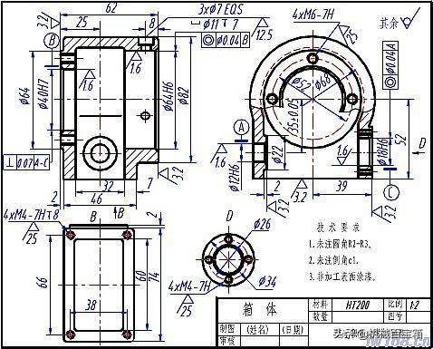 catia孔深度符號標注 機械零件視圖尺寸標注的基本原則