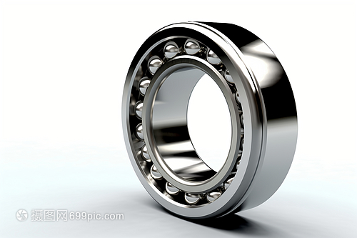 銀白閃亮的金屬軸承零件