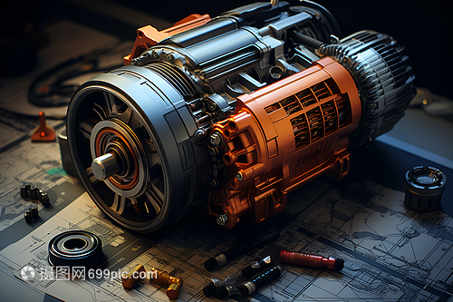 圖紙上的機器零件