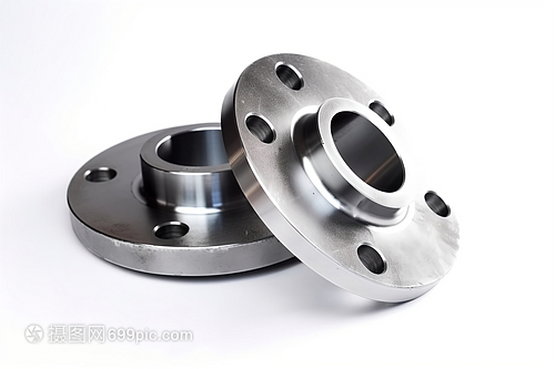 白色背景上的焊接鋼法蘭