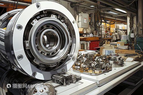 桌上擺滿大量機器