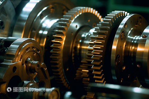 車間內的機械齒輪