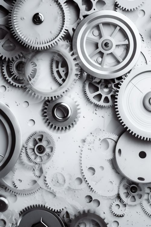 工廠生產工業機械齒輪零件攝影圖片 攝影圖